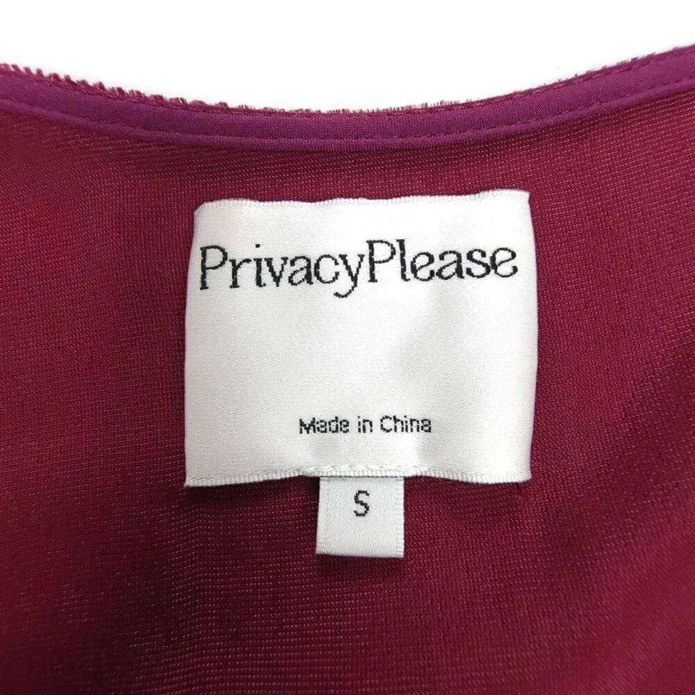 PRIVACY PLEASE Krause Crushed Velvet Maxi Wrap Dress Romantic Burgundy Small - Picture 2 of 7